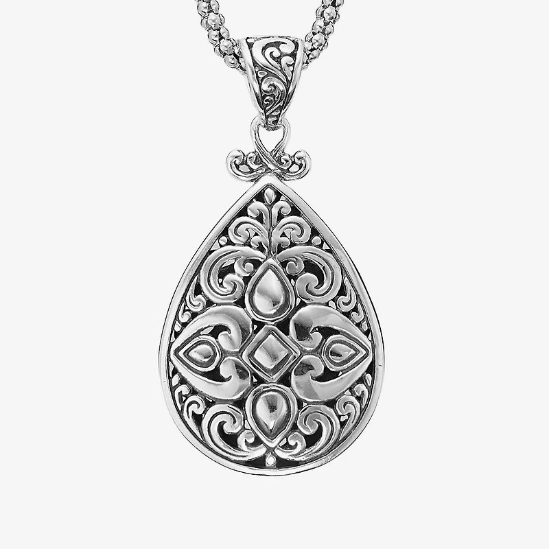 Womens Sterling Silver 18 Inch Pendant Necklace