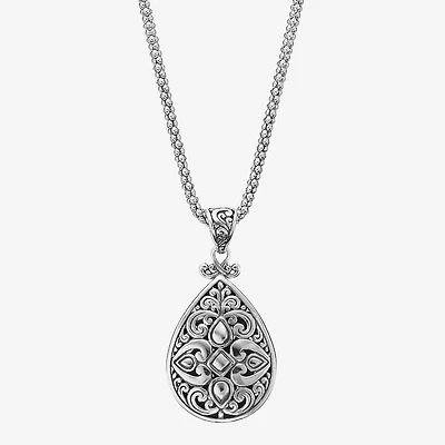 Womens Sterling Silver 18 Inch Pendant Necklace