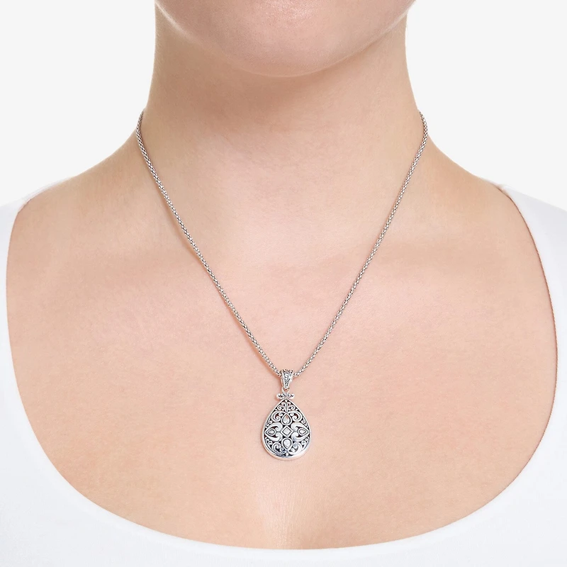 Womens Sterling Silver 18 Inch Pendant Necklace