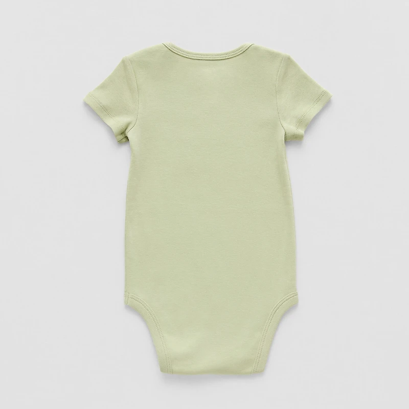 Okie Dokie Baby Boys Round Neck Short Sleeve Rib Bodysuit
