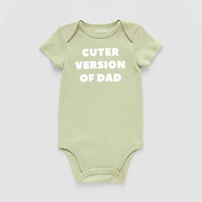 Okie Dokie Baby Boys Round Neck Short Sleeve Rib Bodysuit