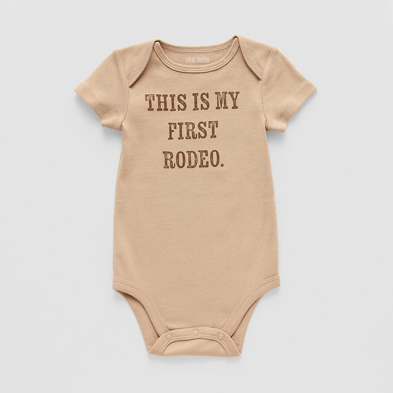Okie Dokie Baby Unisex Round Neck Short Sleeve Rib Bodysuit