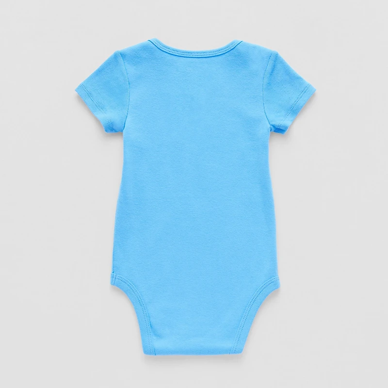 Okie Dokie Baby Boys Round Neck Short Sleeve Rib Bodysuit