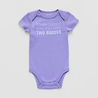 Okie Dokie Baby Girls Round Neck Short Sleeve Rib Bodysuit
