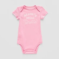Okie Dokie Baby Girls Round Neck Short Sleeve Rib Bodysuit