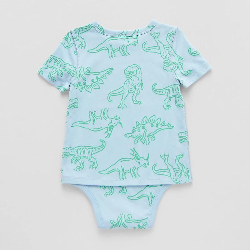 Okie Dokie Toddler Boys Bodysuit Closure Easy-on + Easy-off Adaptive Crew Neck Short Sleeve