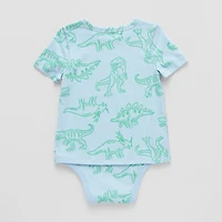 Okie Dokie Toddler Boys Bodysuit Closure Easy-on + Easy-off Adaptive Crew Neck Short Sleeve