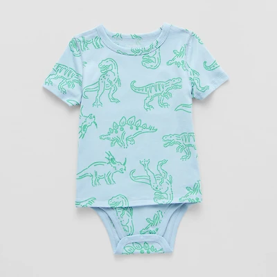Okie Dokie Toddler Boys Bodysuit Closure Easy-on + Easy-off Adaptive Crew Neck Short Sleeve