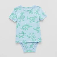 Okie Dokie Toddler Boys Bodysuit Closure Easy-on + Easy-off Adaptive Crew Neck Short Sleeve