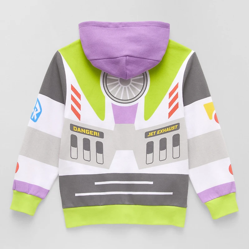 Disney Collection Little & Big Kid Boys Long Sleeve Buzz Lightyear Toy Story Fleece Zipper Hoodie