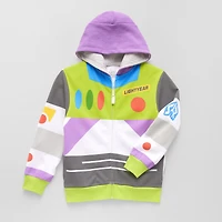 Disney Collection Little & Big Kid Boys Long Sleeve Buzz Lightyear Toy Story Fleece Zipper Hoodie