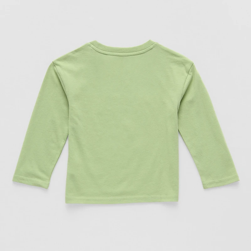 Toddler Boys Crew Neck Long Sleeve Regular Fit Lilo & Stitch Graphic T-Shirt