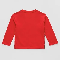 Toddler Boys Crew Neck Long Sleeve Regular Fit Mickey Mouse Graphic T-Shirt