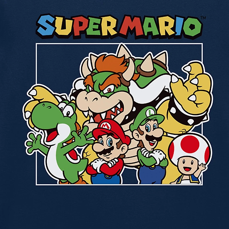 Mens Crew Neck Short Sleeve Regular Fit Super Mario Graphic T-Shirt