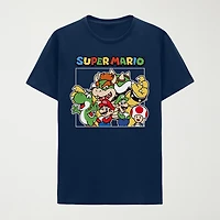 Mens Crew Neck Short Sleeve Regular Fit Super Mario Graphic T-Shirt