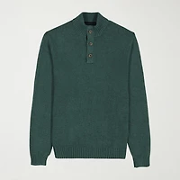 IZOD Button Mens Mock Neck Long Sleeve Pullover Sweater