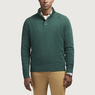 IZOD Button Mens Mock Neck Long Sleeve Pullover Sweater