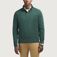 IZOD Button Mens Mock Neck Long Sleeve Pullover Sweater