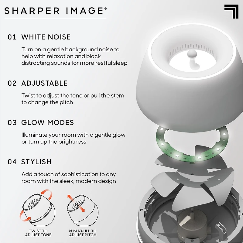 Sharper Image® Sound Soother Wind, White Noise Machine With LED Glow