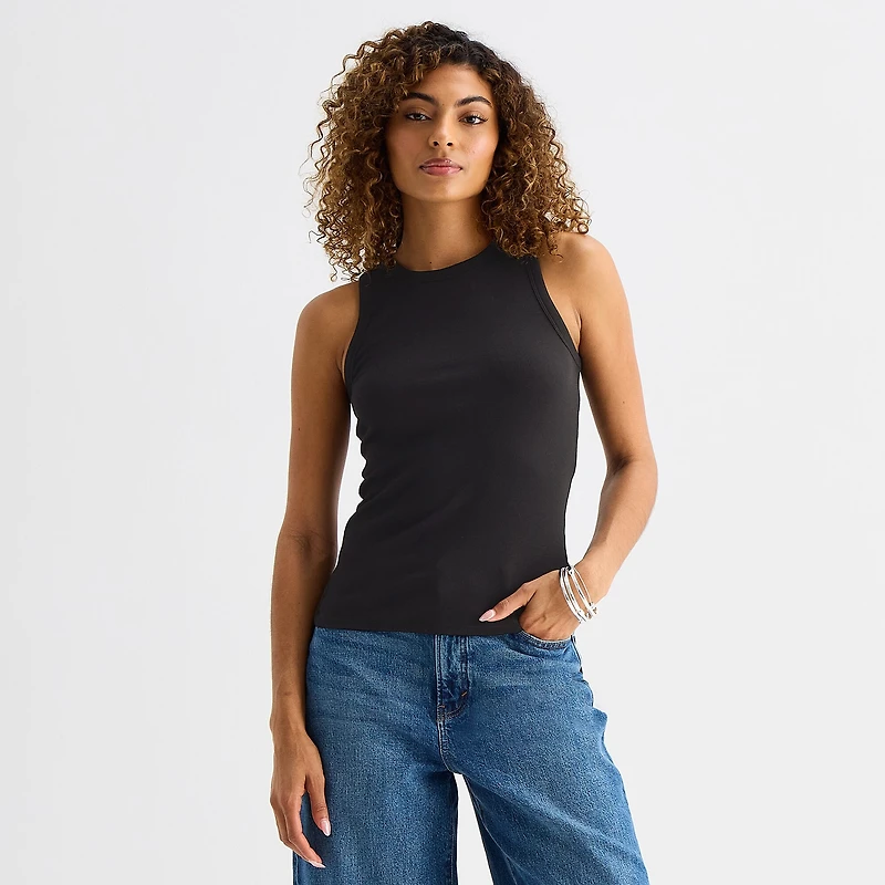 a.n.a Womens High Neck Sleeveless Tank Top
