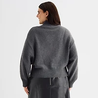 a.n.a Plus Womens Mock Neck Embellished Long Sleeve Pullover Sweater