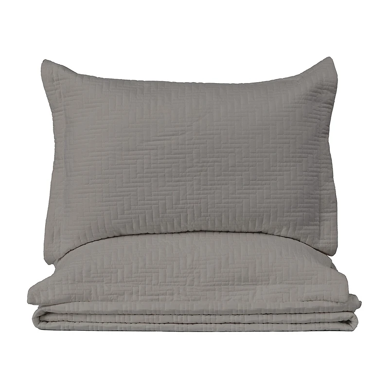 Linery Herringbone Stitched Quilt Set