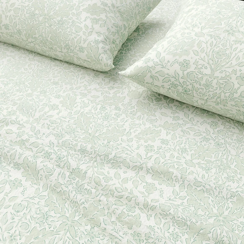 Linery 100% Turkish Cotton Winter Floral Flannel Sheet Set