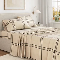 Linery 100% Turkish Cotton Plaid Flannel Sheet Set