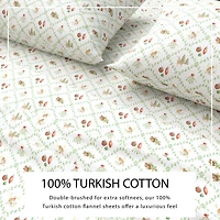Linery 100% Turkish Cotton Holiday Flannel Sheet Set