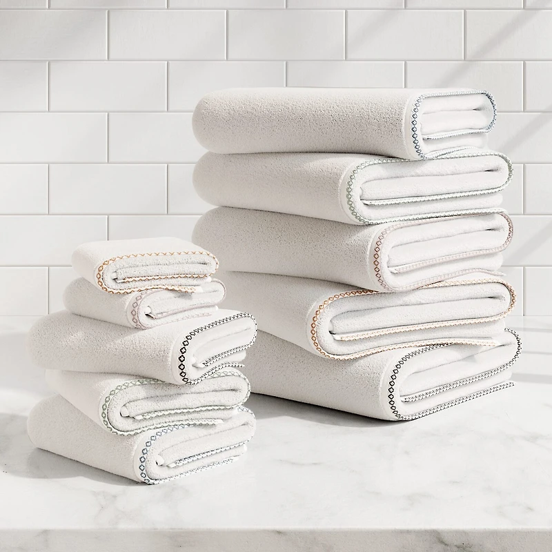 Linery Cotton And Decorative Bordered 6-pc. Quick Dry Bath Towel Set