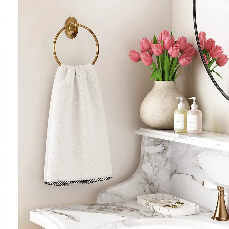 Linery Cotton And Decorative Bordered 6-pc. Quick Dry Bath Towel Set