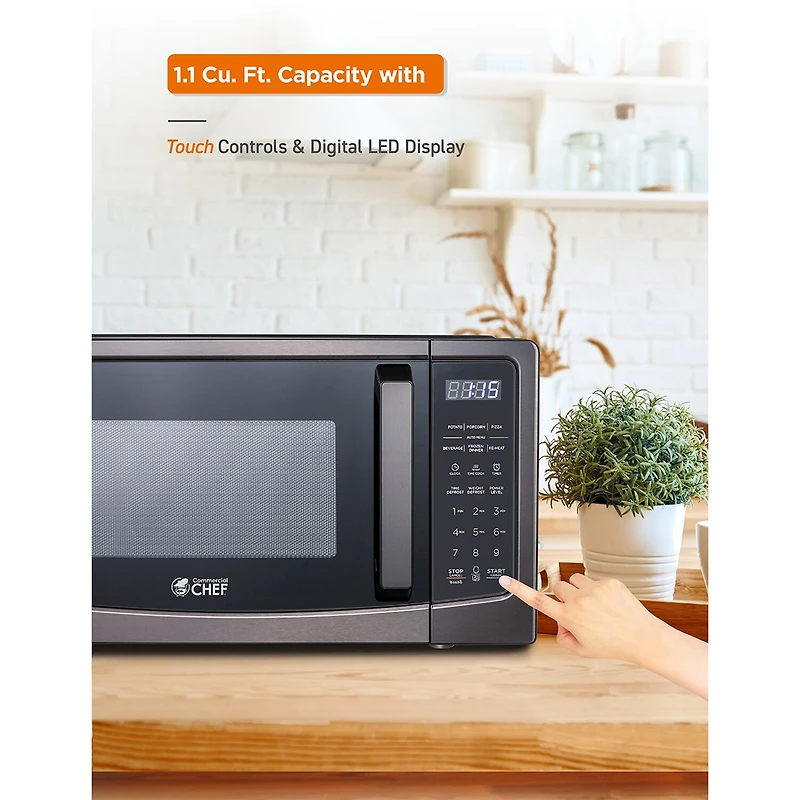 Commercial Chef 1.1 Cu Ft Counter Microwave