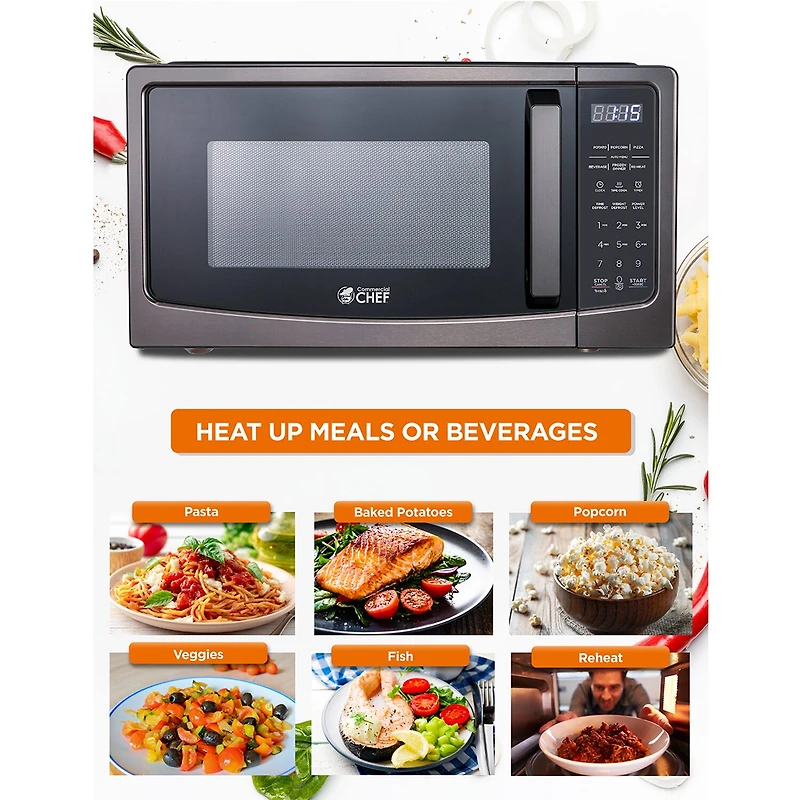 Commercial Chef 1.1 Cu Ft Counter Microwave