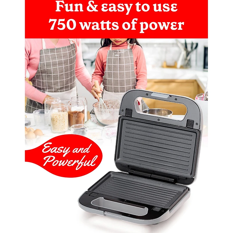Betty Crocker 3-in-1 Indoor Grill + Sandwich and Waffle Maker