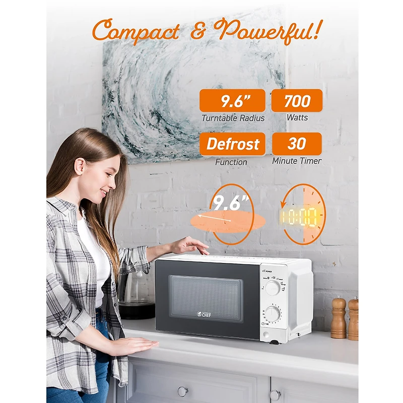 Commercial Chef 0.6-Cu. Ft. Countertop Microwave
