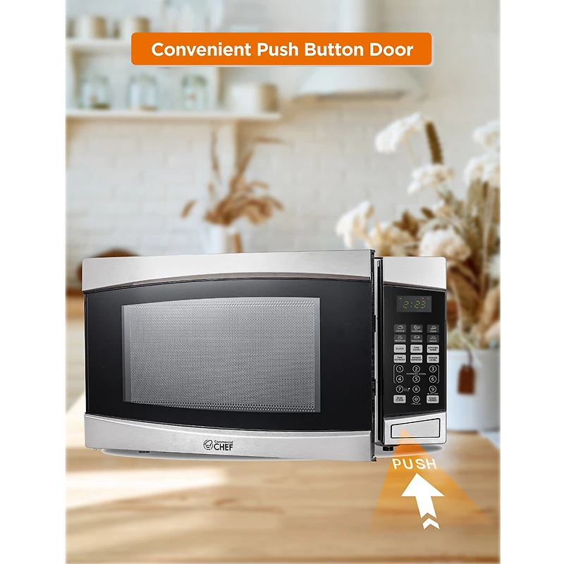Commercial Chef 1.4-Cu. Ft. Countertop Microwave - Stainless Steel Front