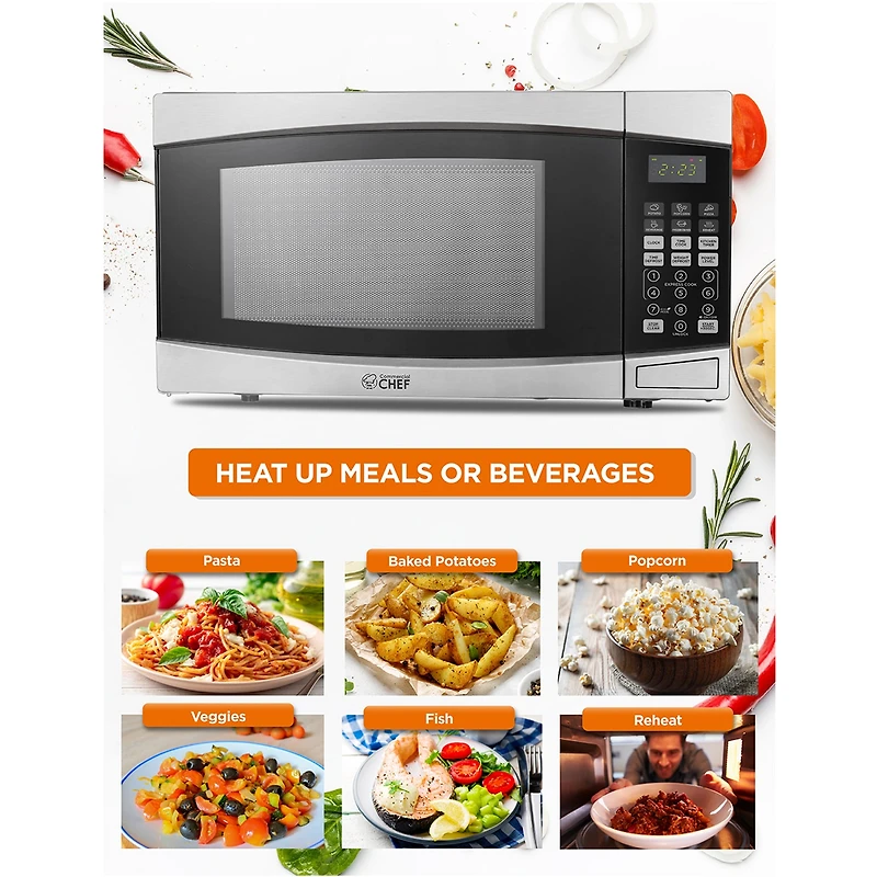 Commercial Chef 1.4-Cu. Ft. Countertop Microwave - Stainless Steel Front