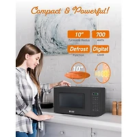 COMMERCIAL CHEF 0.7 Cu. Ft. Countertop Microwave with Digital Display Microwave with 10 Power Levels