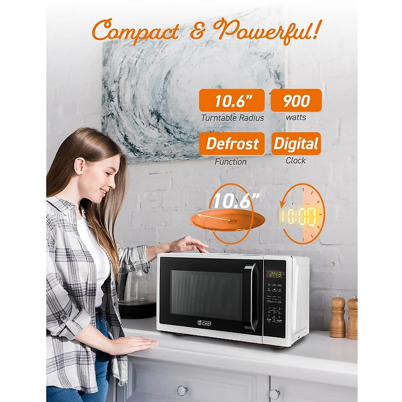 COMMERCIAL CHEF Cu. Ft. Countertop Microwave with Digital Display Microwave & 10 Power Levels