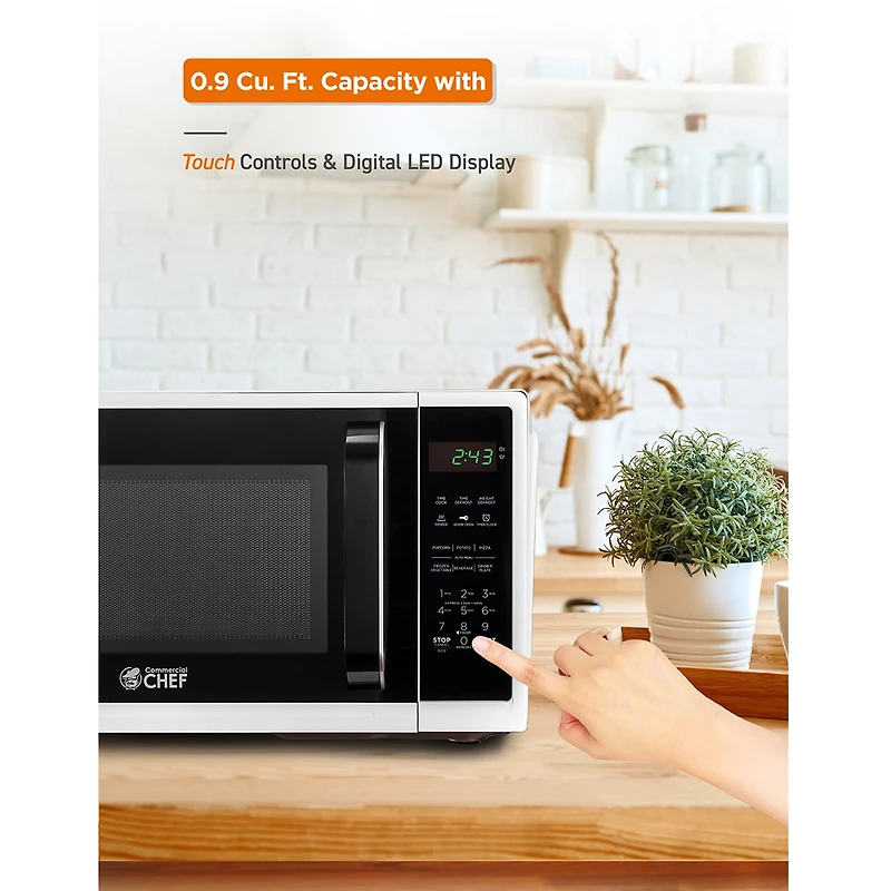 COMMERCIAL CHEF Cu. Ft. Countertop Microwave with Digital Display Microwave & 10 Power Levels