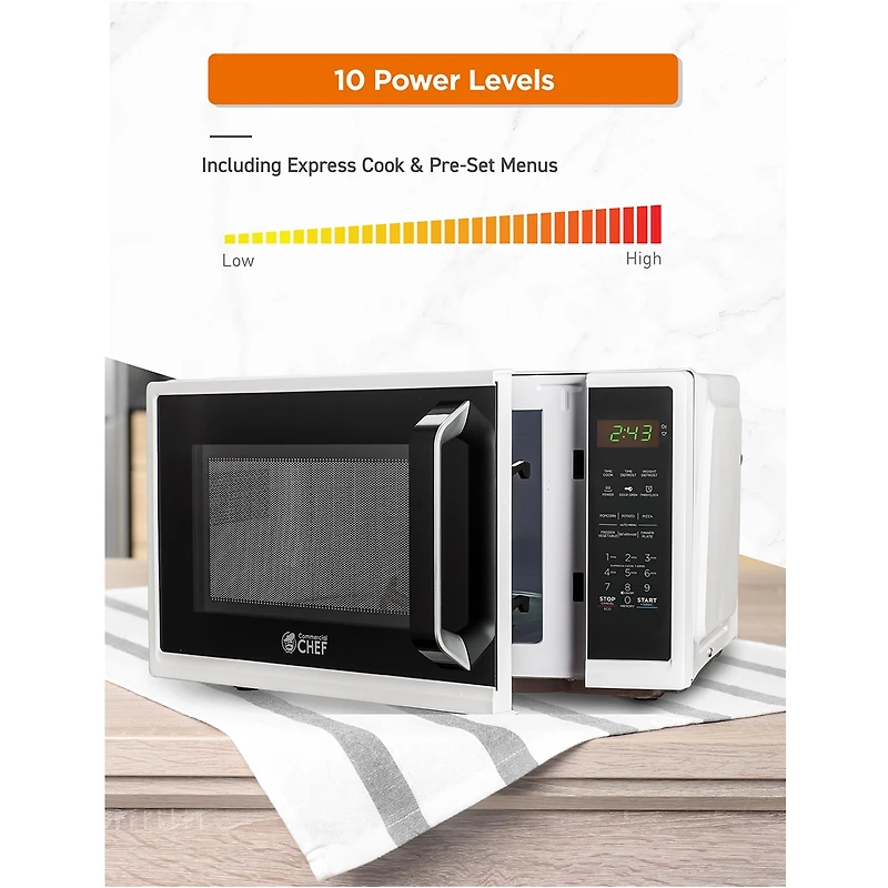 COMMERCIAL CHEF Cu. Ft. Countertop Microwave with Digital Display Microwave & 10 Power Levels