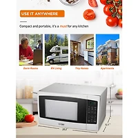 COMMERCIAL CHEF 1.1 Cu. Ft. Countertop Microwave with Digital Display White Microwave & 10 Power Levels