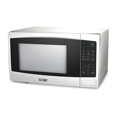 COMMERCIAL CHEF 1.1 Cu. Ft. Countertop Microwave with Digital Display White Microwave & 10 Power Levels
