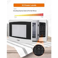 COMMERCIAL CHEF 1.1 Cu. Ft. Countertop Microwave with Digital Display White Microwave & 10 Power Levels