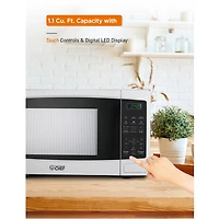 COMMERCIAL CHEF 1.1 Cu. Ft. Countertop Microwave with Digital Display White Microwave & 10 Power Levels