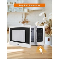 COMMERCIAL CHEF 1.1 Cu. Ft. Countertop Microwave with Digital Display White Microwave & 10 Power Levels