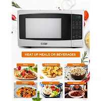 COMMERCIAL CHEF 1.1 Cu. Ft. Countertop Microwave with Digital Display White Microwave & 10 Power Levels