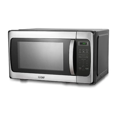 COMMERCIAL CHEF Cu. Ft. Countertop Microwave with Digital Display Stainless Steel Microwave & 10 Power Levels