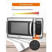COMMERCIAL CHEF Cu. Ft. Countertop Microwave with Digital Display Stainless Steel Microwave & 10 Power Levels
