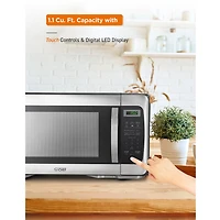 COMMERCIAL CHEF Cu. Ft. Countertop Microwave with Digital Display Stainless Steel Microwave & 10 Power Levels